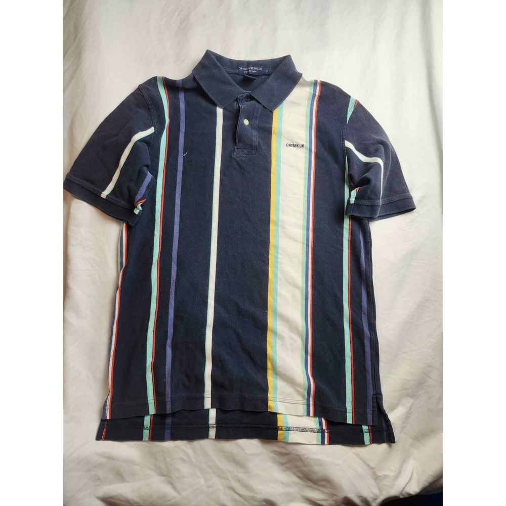 Daniel‎ Cremieux Polo Shirt Mens M Blue Striped Business Casual Golf Resort Wear